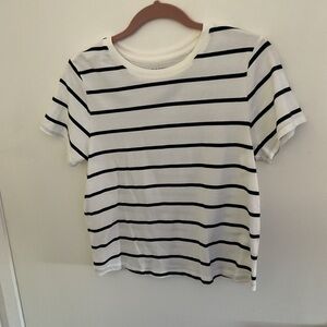 Classic Striped White and Black Women's Top
